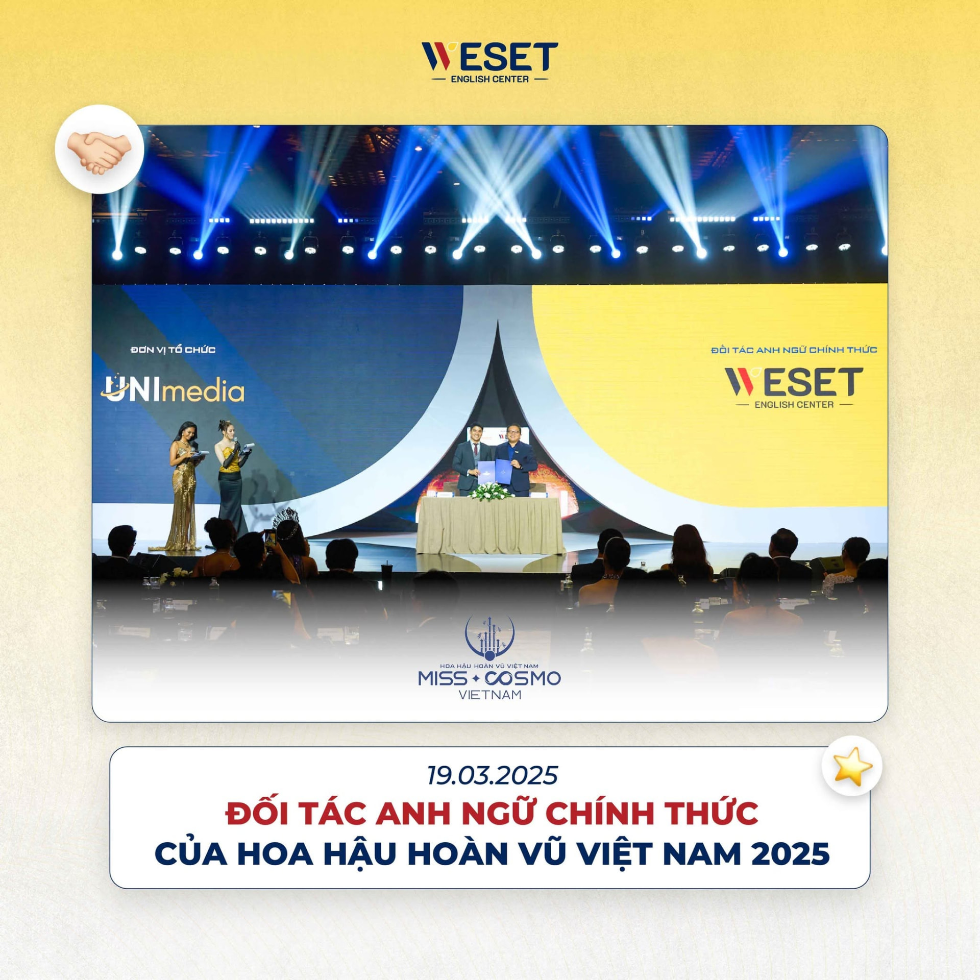 WESET ký kết hợp tác cùng Đối tác Anh ngữ chính thức Hoa hậu Hoàn vũ Việt Nam 2025