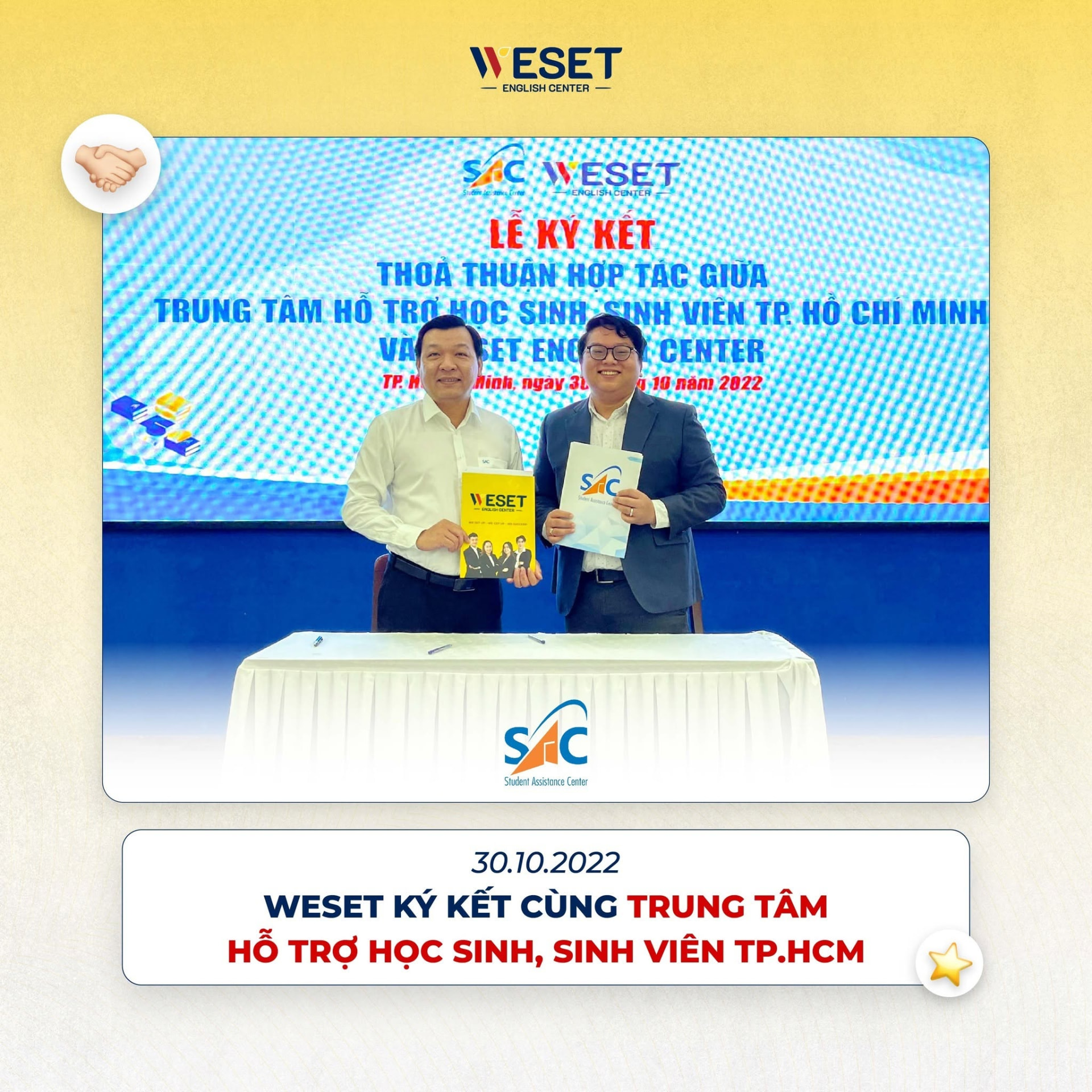 WESET ký kết hợp tác cùng Trung tâm Hỗ trợ Học sinh, Sinh viên TP.HCM