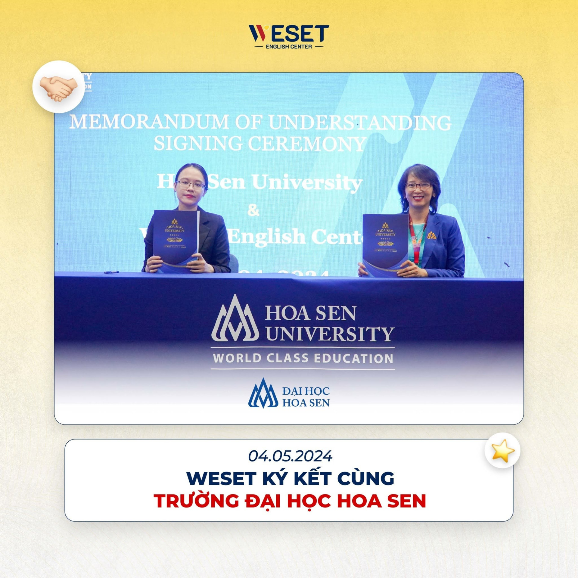 WESET ký kết hợp tác cùng Trường Đại học Hoa Sen