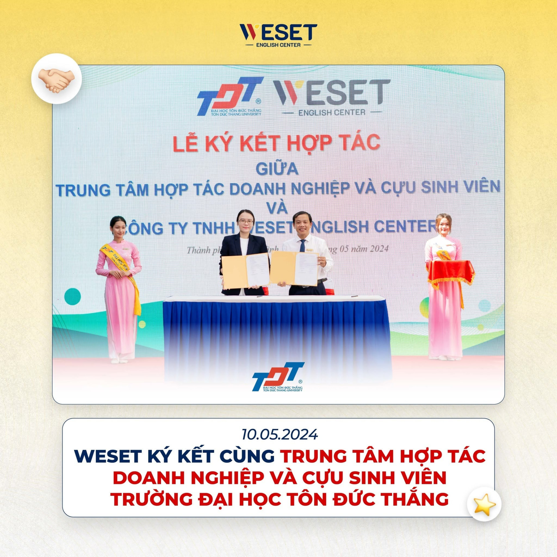 WESET ký kết hợp tác cùng Trung tâm Hợp tác Doanh nghiệp & Cựu sinh viên – ĐH Tôn Đức Thắng
